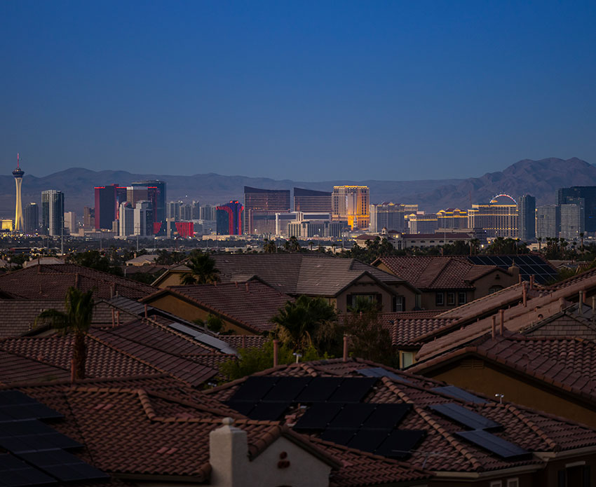 Las Vegas homes with strip in background